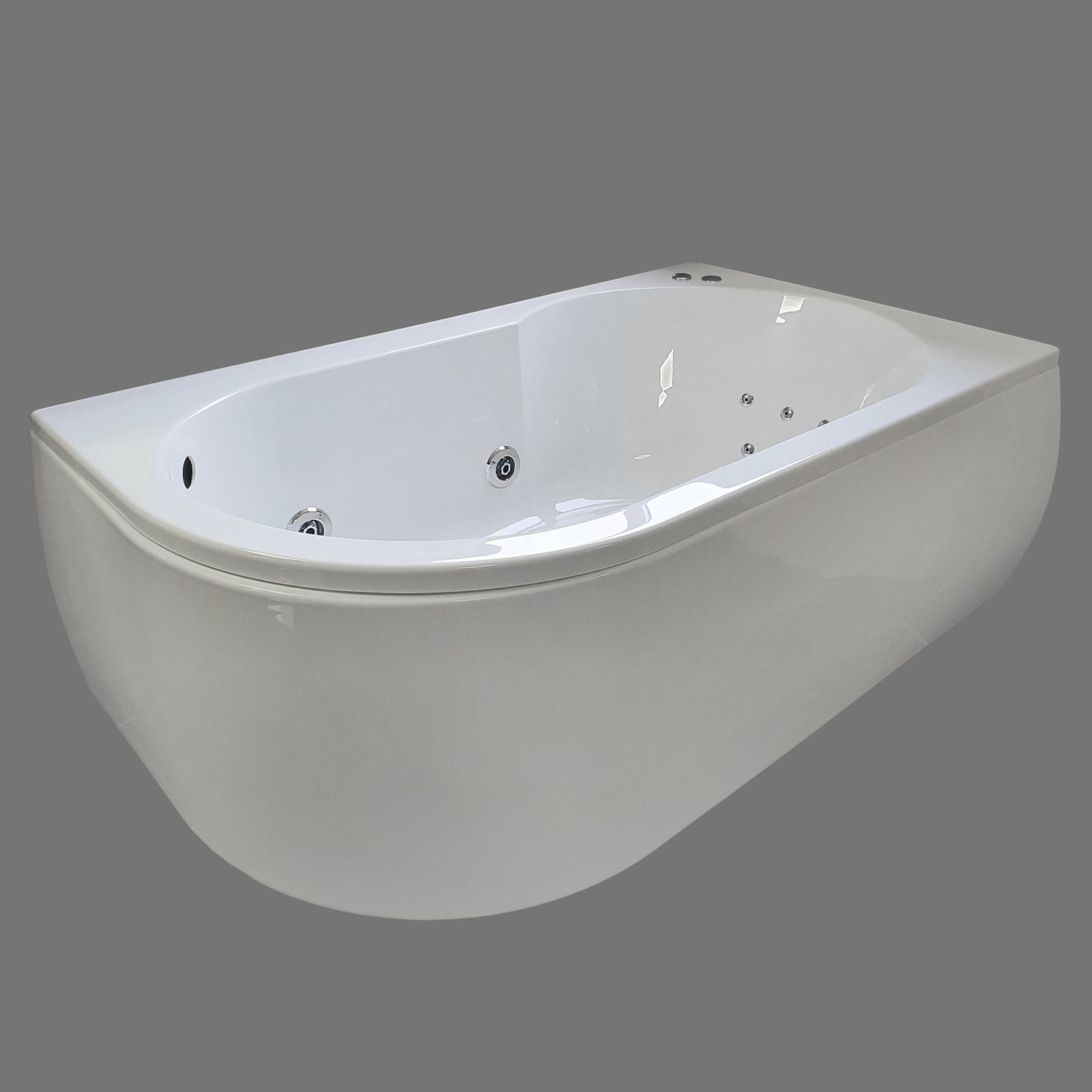 Omani 1550mm x 900mm Offset Corner Whirlpool Bath RH - Choose Options